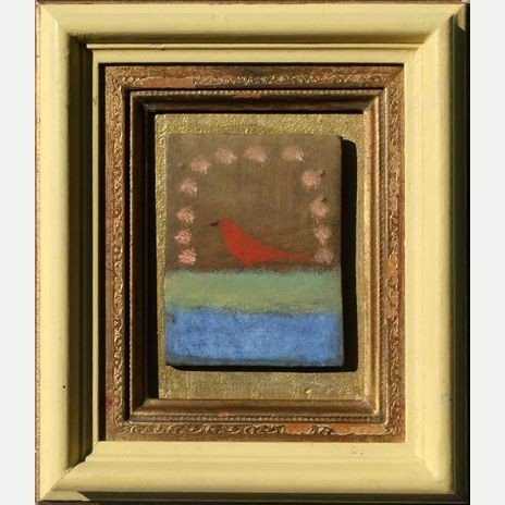Bird with arch of dots