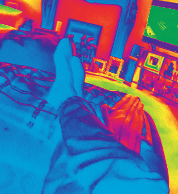Feet up watching the telly
