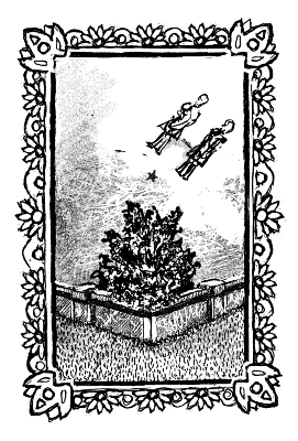 Made up tree with flying people