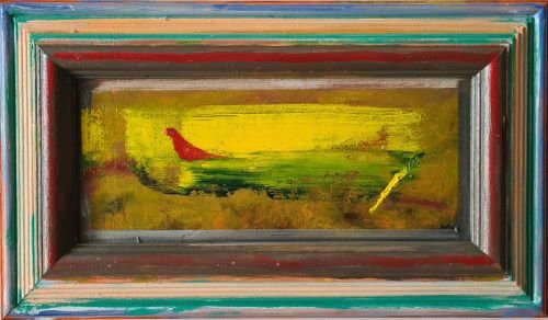 Letterbox Bird with yellow